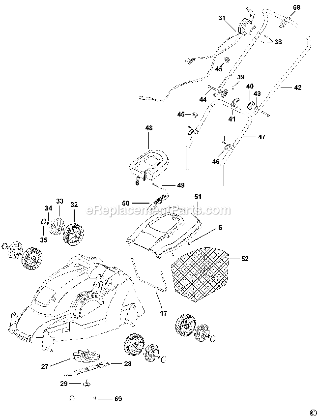 Black and Decker GR3400-AR (Type 1) Rotary Mower Power Tool Page A Diagram